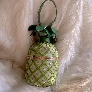 Retro Green Pineapple satchel-Style Clutch